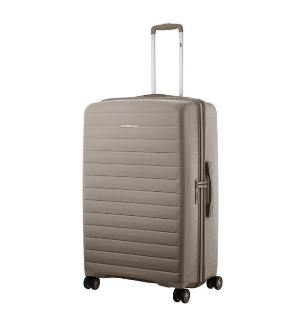 2E Чемодан, Aero, полипропилен, большой, 99/119 л, TSA, 4 колеса, EXP, серо-коричневый