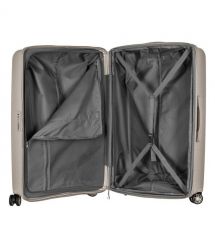 2E Чемодан, Aero, полипропилен, большой, 99/119 л, TSA, 4 колеса, EXP, серо-коричневый