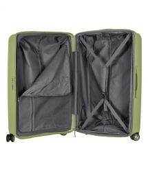 2E Чемодан, Aero, полипропилен, большой, 99/119 л, TSA, 4 колеса, EXP, оливково-зеленый