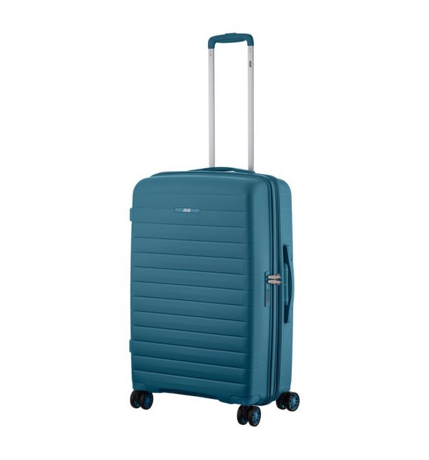 2E Чемодан, Aero, полипропилен, средний, 63/78 л, TSA, 4 колеса, EXP, синий