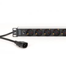 Digitus Пристрій розподілу електроживлення DIGITUS 1U, 8xSchuko, 10A, 250V, запобіжник, вилка C14