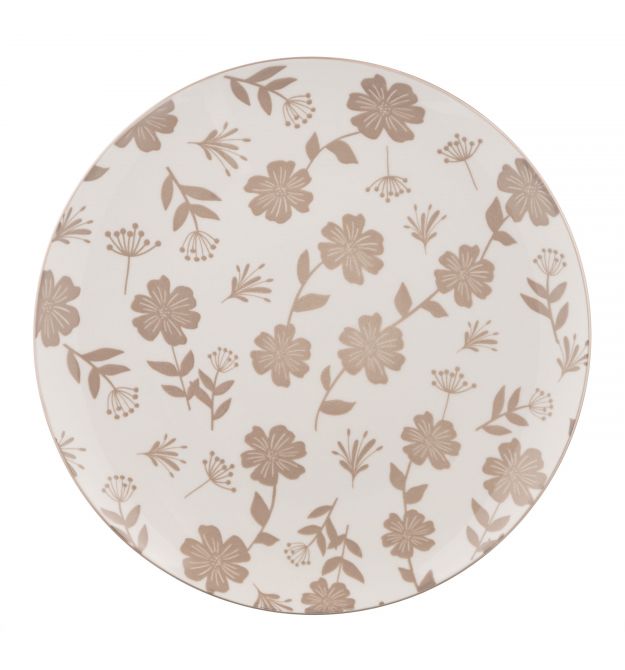 ARDESTO Тарелка обеденная Ravenna, 26.8см, фарфор, бело-бежевый