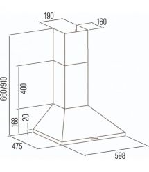 Cata Витяжка Cata купольна, 60см, 395м.куб/год, VK 6000 X, нерж