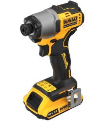 DeWALT Шурупокрут ударний акумуляторний DeWalt XR Li-Ion PowerStack 18В 1х1.7А·год 192Нм 3200об/хв 4200уд/хв кейс 0.88кг без ЗП
