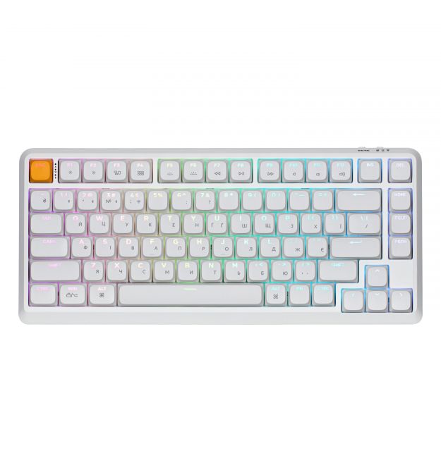 Keychron Клавиатура механическая J1 82Key, K pro Banana, WL/BT/USB-A, QMK, Hot-swap, EN/UKR, RGB, белый