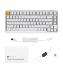 Keychron Клавиатура механическая J1 82Key, K pro Brown, WL/BT/USB-A, QMK, Hot-swap, EN/UKR, RGB, белый