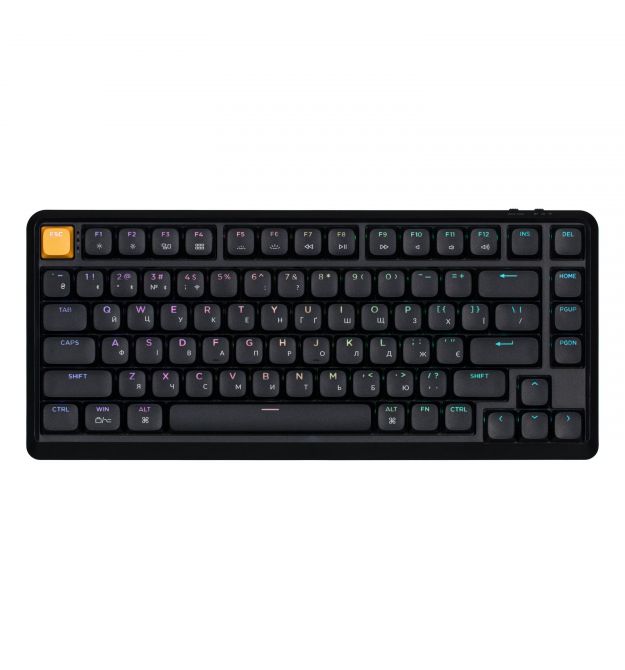 Keychron Клавиатура механическая J1 82Key, K pro Brown, WL/BT/USB-A, QMK, Hot-swap, EN/UKR, RGB, черный