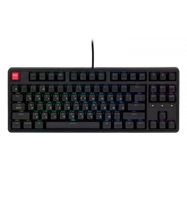 Keychron Клавиатура механическая C3 Pro V2 87Key, K pro Brown, USB-A, QMK, Hot-swap,8K, EN/UKR, RGB, черный