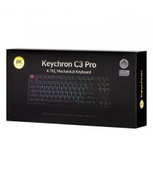 Keychron Клавиатура механическая C3 Pro V2 87Key, K pro Red, USB-A, QMK, Hot-swap, 8K, EN/UKR, RGB, черный