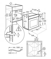 Electrolux Oven Electrolux electrical, 65l, A+, display, convection, telescopic rails, black