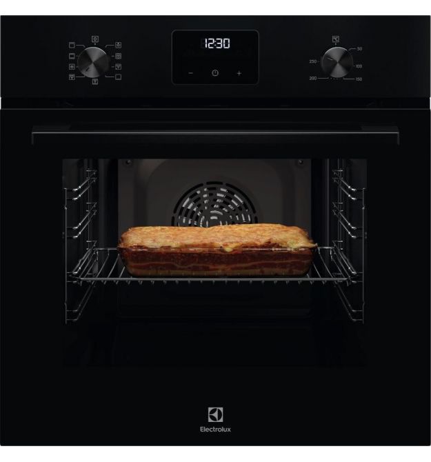 Electrolux Electrolux oven electrical, 65l, A, display, convection, telescopic rails, black