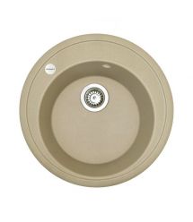 Adamant Набор кухонная Sun, искуственный камень, круглая, без крыла, 510x200мм, чаша - 1, врезная, Сахара + смеситель