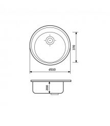 Adamant Набор кухоннаяSun, искуственный камень, круглая, без крыла, 510x200мм, чаша - 1, врезная, Old stone + смеситель