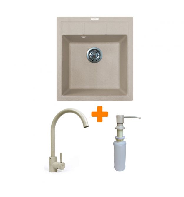 Adamant Набор кухонная Brick, искуственный камень, квадрат, без крыла, 460x515x200