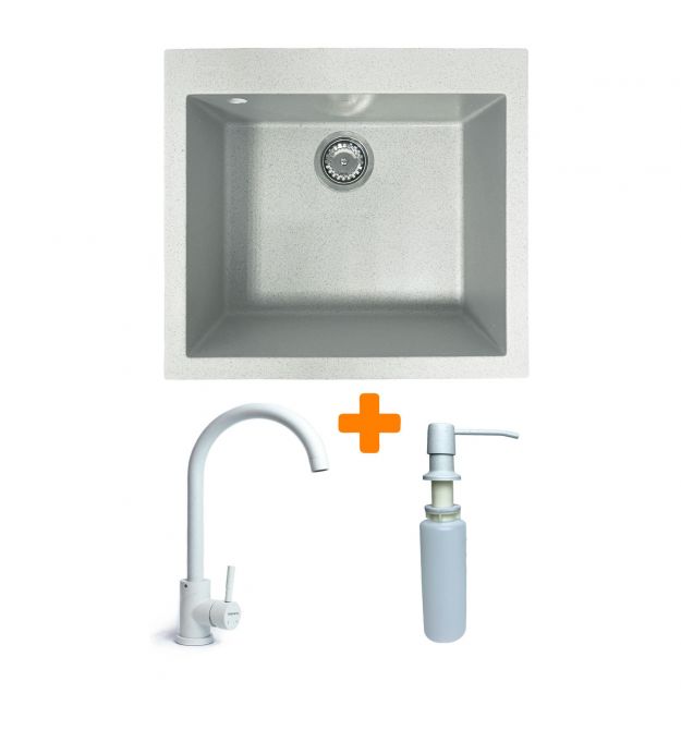 Adamant Набор кухонный Univer, искуственный камень, квадрат, без крыла, 560х500х