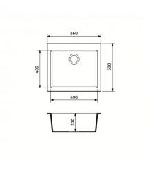 Adamant Набор кухонный Univer, искуственный камень, квадрат, без крыла, 560х500х