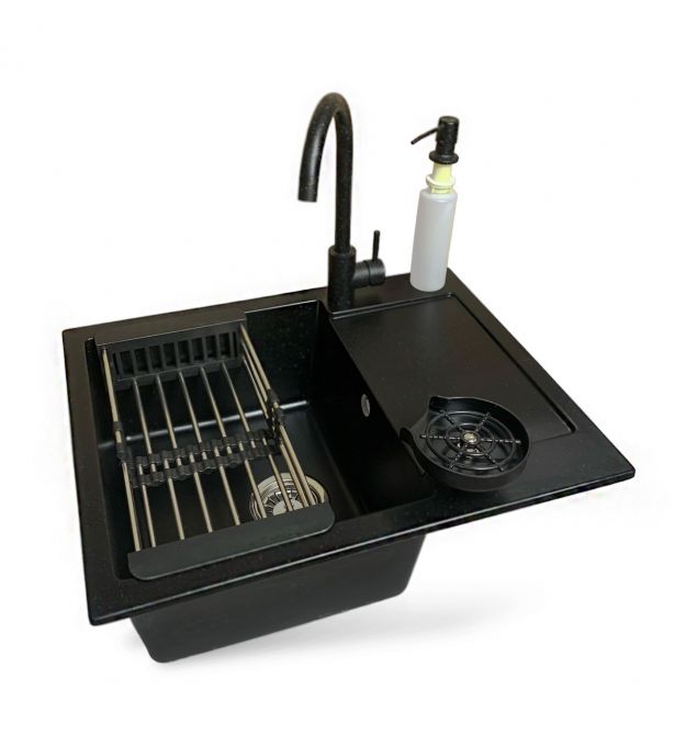 Adamant Набор кухонный Minimal, искуственный камень, прямоуг., с крылом, 615х495х