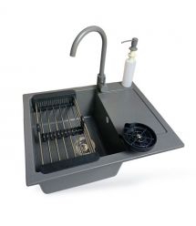 Adamant Набор кухонный Minimal, искуственный камень, прямоуг., с крылом, 615х495х