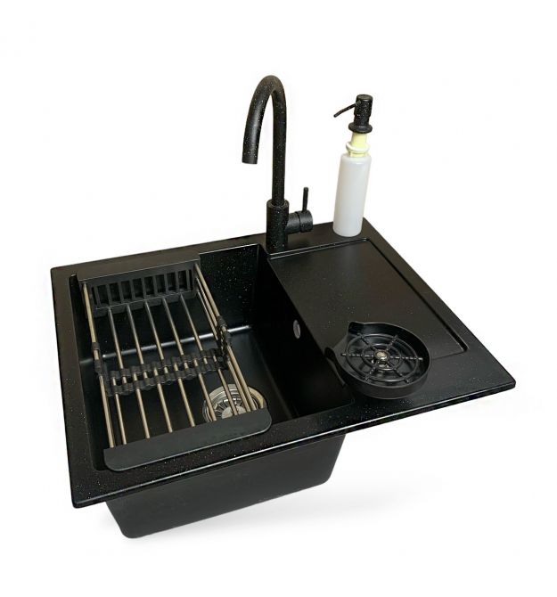 Adamant Набор кухонный Minimal, искуственный камень, прямоуг., с крылом, 615х495х