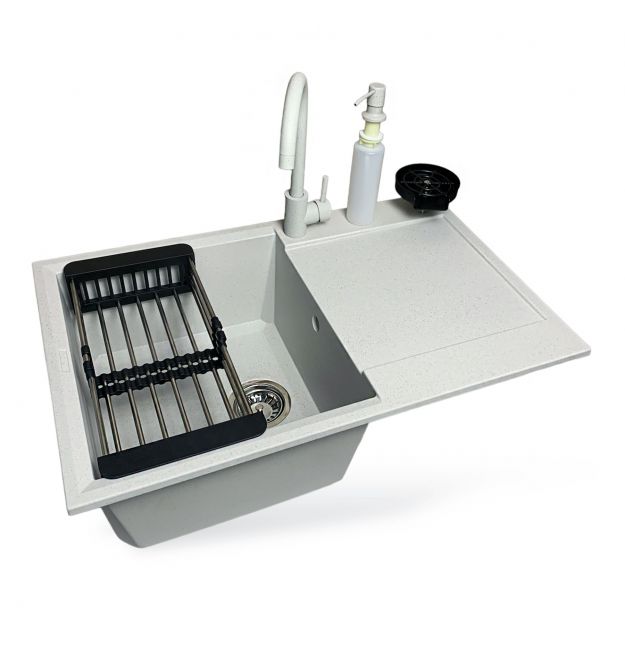 Adamant Набор кухонный Horizon, искуственный камень, прямоуг., с крылом, 780х495х