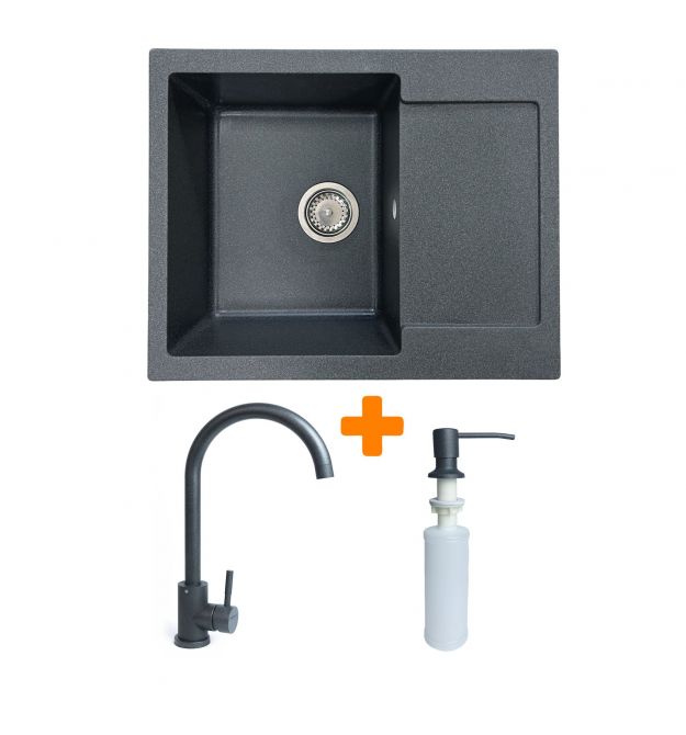 Adamant Набор кухонный Minimal, искуственный камень, прямоуг., с крылом, 615х495х