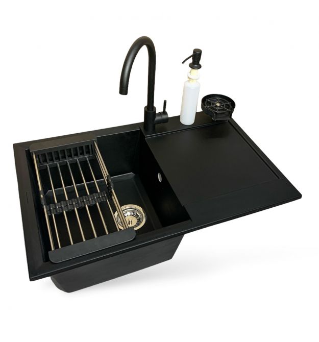 Adamant Набор кухонный Horizon, искуственный камень, прямоуг., с крылом, 780х495х