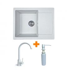 Adamant Набор кухонный Minimal, искуственный камень, прямоуг., с крылом, 615х495х