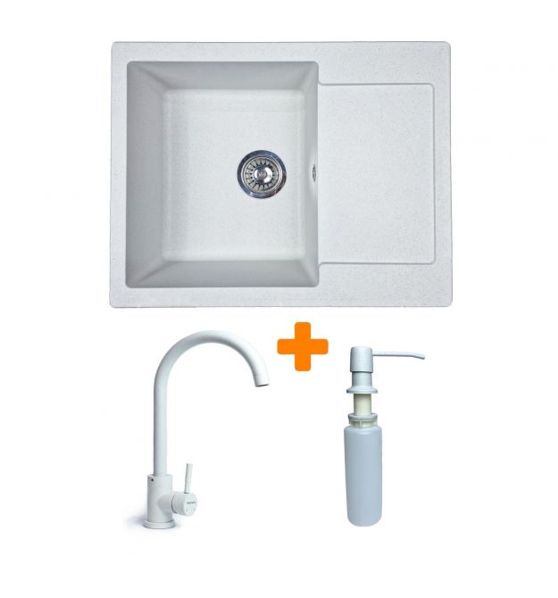 Adamant Набор кухонный Minimal, искуственный камень, прямоуг., с крылом, 615х495х