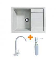 Adamant Набор кухонный Anila, искуственный камень, прямоуг., с крылом, 645х495х20