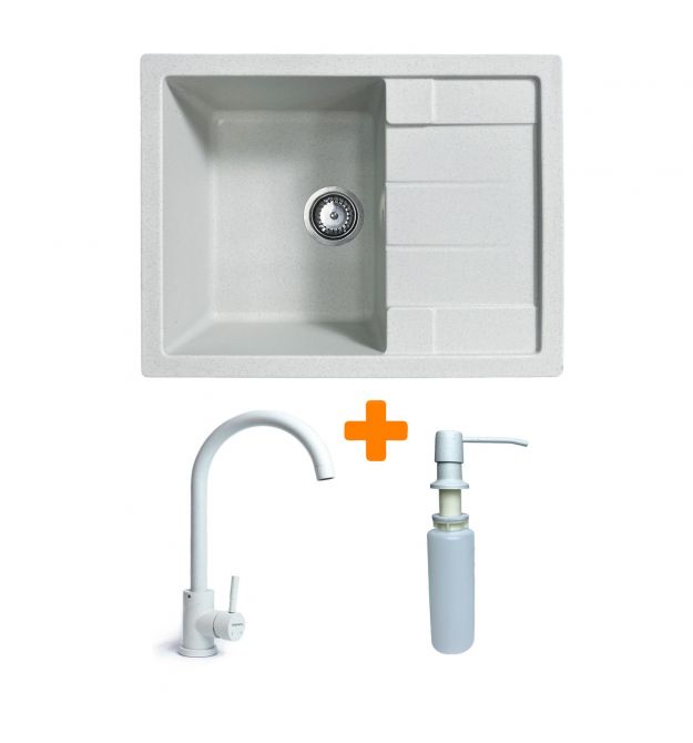 Adamant Набор кухонный Anila, искуственный камень, прямоуг., с крылом, 645х495х20