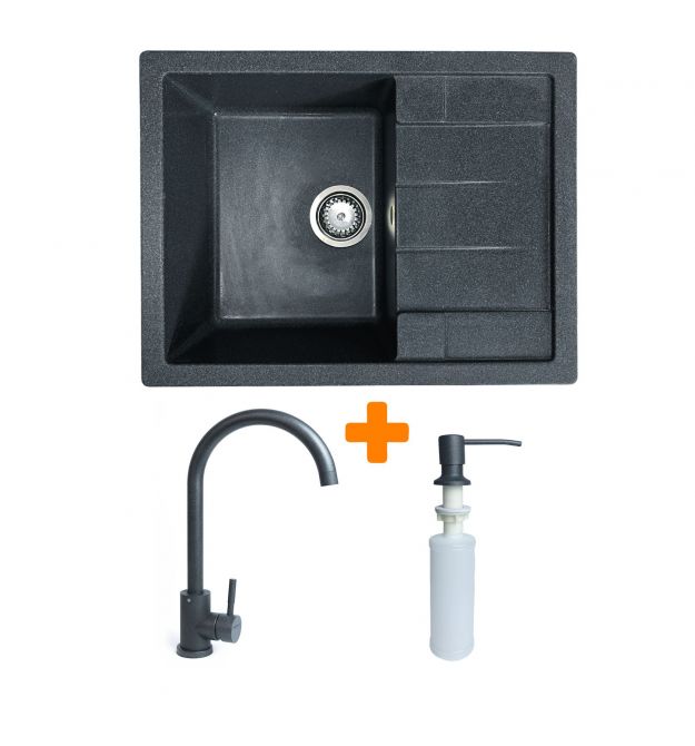 Adamant Набор кухонный Anila, искуственный камень, прямоуг., с крылом, 645х495х20