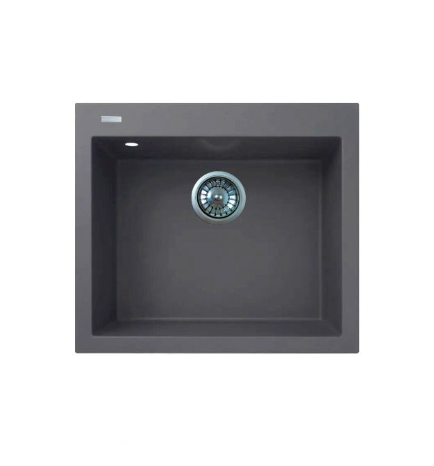 Adamant Мойка кухонная Adamant Univer, искуственный камень, квадрат, без крыла, 560х500х200мм, чаша - 1, врезная, серый