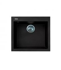 Adamant Мойка кухонная Adamant Univer, искуственный камень, квадрат, без крыла, 560х500х200мм, чаша - 1, врезная, черный