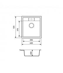 Adamant Мойка кухонная Brick, искуственный камень, квадрат, без крыла, 460x515x200мм, чаша - 1, врезная, Old stone