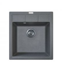 Adamant Мойка кухонная Brick, искуственный камень, квадрат, без крыла, 460x515x200мм, чаша - 1, врезная, серый