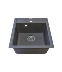 Adamant Мойка кухонная Brick, искуственный камень, квадрат, без крыла, 460x515x200мм, чаша - 1, врезная, серый