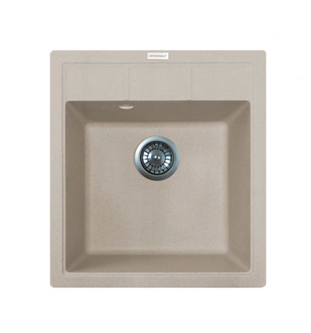 Adamant Мойка кухонная Brick, искуственный камень, квадрат, без крыла, 460x515x200мм, чаша - 1, врезная, Avena