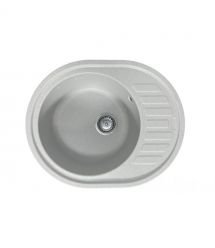 Adamant Мойка кухонная Ovum, искуственный камень, овальная, с крылом, 615х495х200мм, чаша - 1, врезная, Old stone