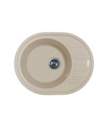 Adamant Мойка кухонная Ovum, искуственный камень, овальная, с крылом, 615х495х200мм, чаша - 1, врезная, Avena
