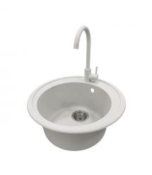 Adamant Мойка кухонная Sun, искуственный камень, круглая, без крыла, 510x200мм, чаша - 1, врезная, Old stone