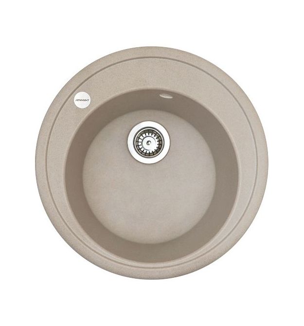 Adamant Мойка кухонная Sun, искуственный камень, круглая, без крыла, 510x200мм, чаша - 1, врезная, Avena