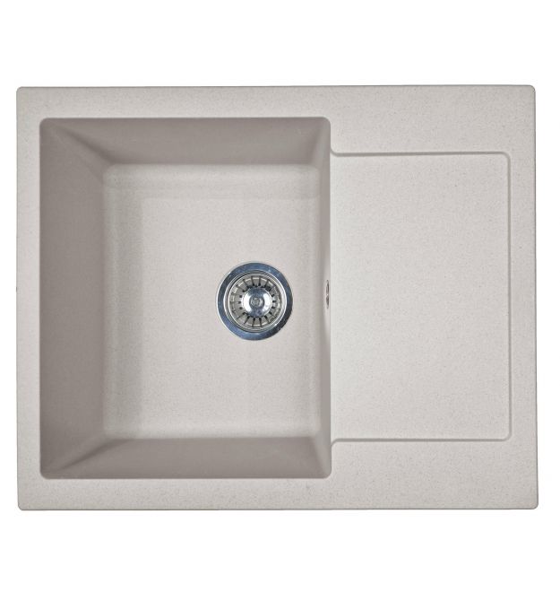 Adamant Мойка кухонная Minimal, искуственный камень, прямоуг., с крылом, 615х495х200мм, чаша - 1, врезная, Avena