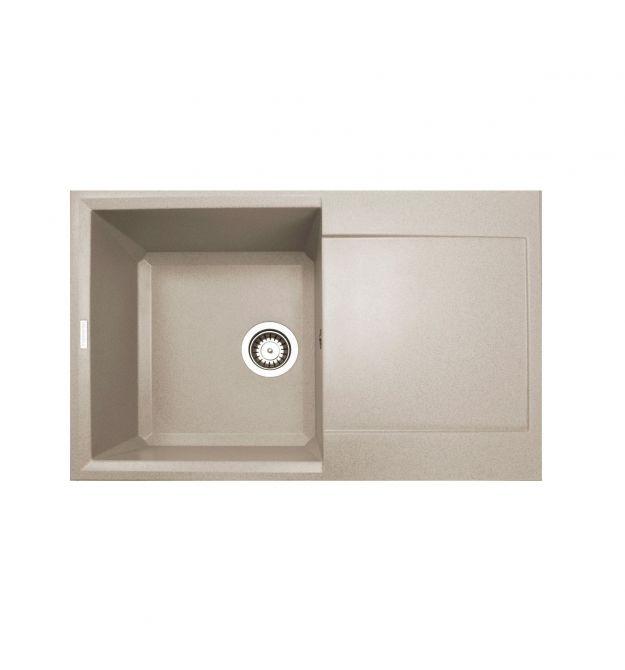 Adamant Мойка кухонная Horizon, искуственный камень, прямоуг., с крылом, 780х495х230мм, чаша - 1, врезная, Avena