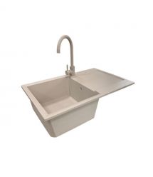Adamant Мойка кухонная Horizon, искуственный камень, прямоуг., с крылом, 780х495х230мм, чаша - 1, врезная, Avena