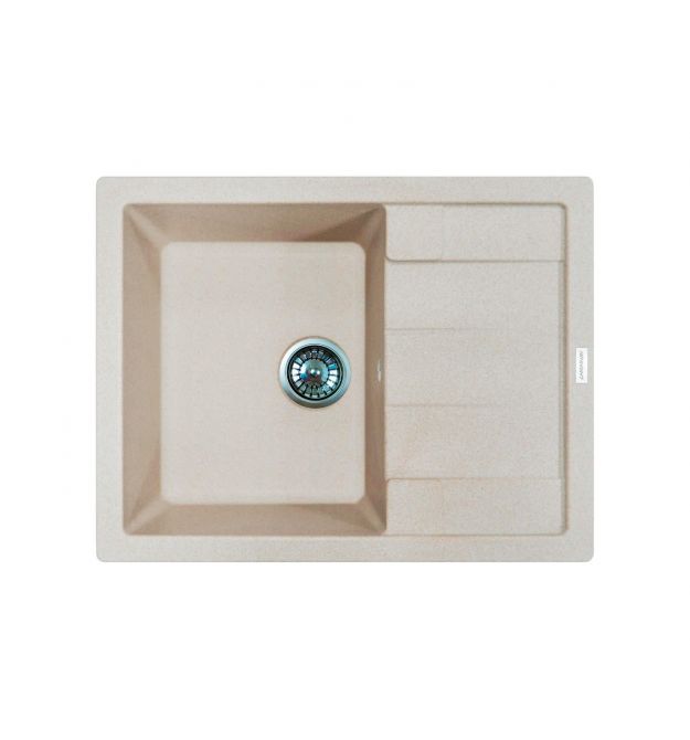 Adamant Мойка кухонная Anila, искуственный камень, прямоуг., с крылом, 645х495х200мм, чаша - 1, врезная, Avena