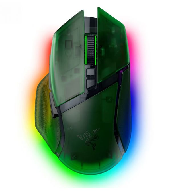 Razer Мышь Basilisk V3 Pro 35K, RGB, USB-A/WL/BT, Phantom Green Ed.