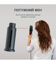 Rowenta Rowenta hair dryer brush Air Rotate, 1300W, 4 modes, ioniz-i, cold blowing, ceramics, black