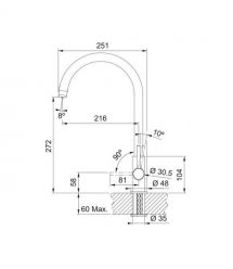 Franke Смеситель для кухни Lina Clear Water, дл.излива - 216 мм, поворотный, 1+1фильтр, черный матовый