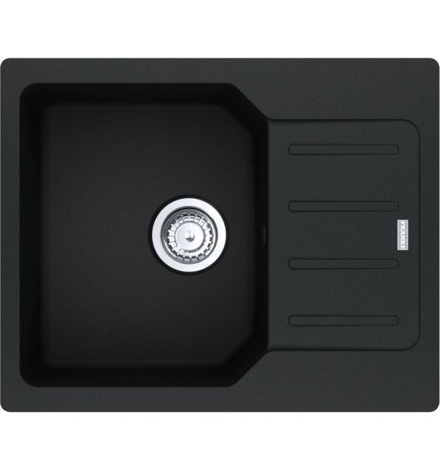 Franke Мойка кухонная City, фрагранит, прямоуг., с крылом, 620х500х190мм, чаша- 1, врезная, оборотная, UCG 611-62, оникс