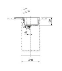 Franke Мойка кухонная City, фрагранит, прямоуг., с крылом, 620х500х190мм, чаша- 1, врезная, оборотная, UCG 611-62, серый камень